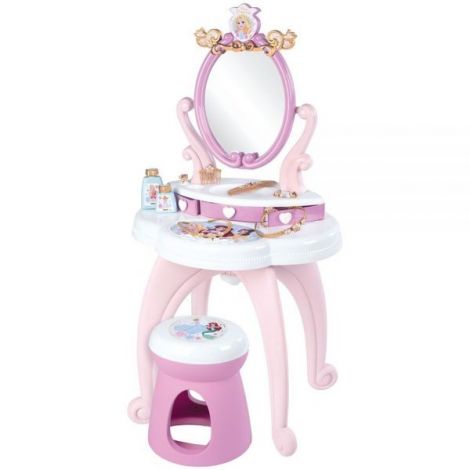 Jucarie Smoby Masuta de machiaj Disney Princess 2 in 1 roz cu accesorii - imagine 10